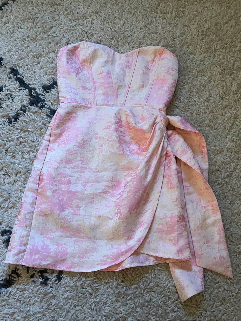 Strapless corset mini dress